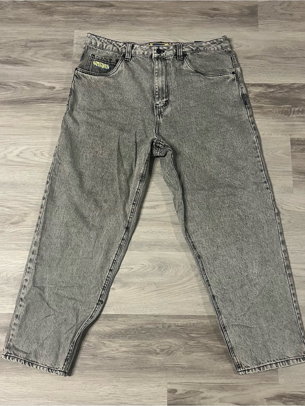 Empyre Men's Washed Gray Baggy Jeans